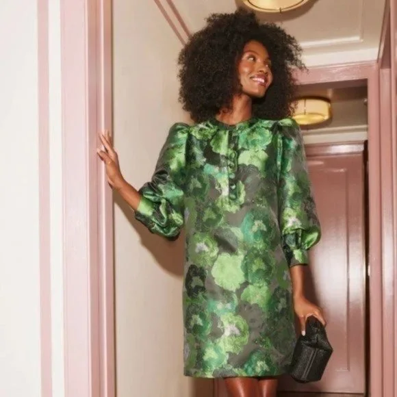 Pomander Place | Dresses | Pomander Place New Green Samantha Jacquard Mini  Dress Size L | Poshmark